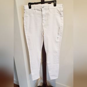 American Eagle white hi-rise stretch jegging - size 16L